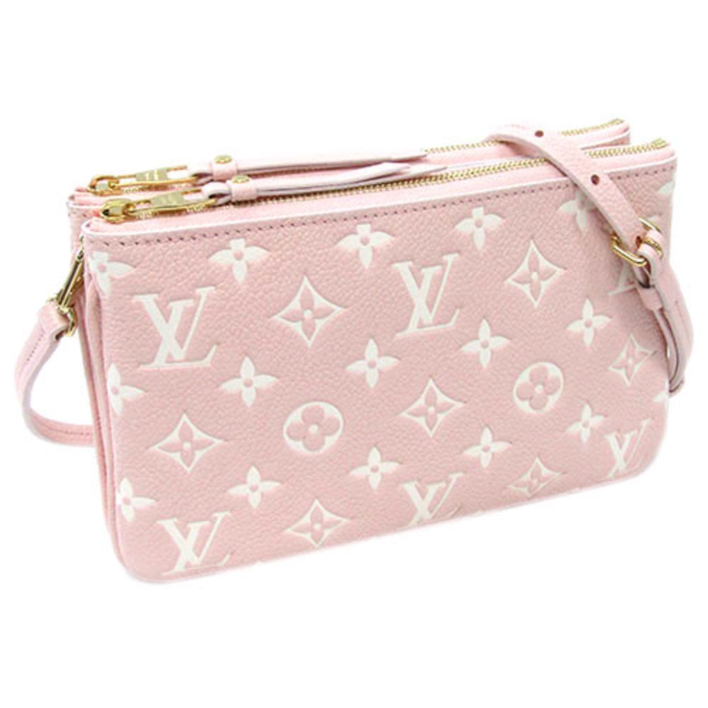Bag Monogram Implant Pochette Double Zip Rose Candy Pink Shoulder Pouch Clutch - Picture 4 of 9